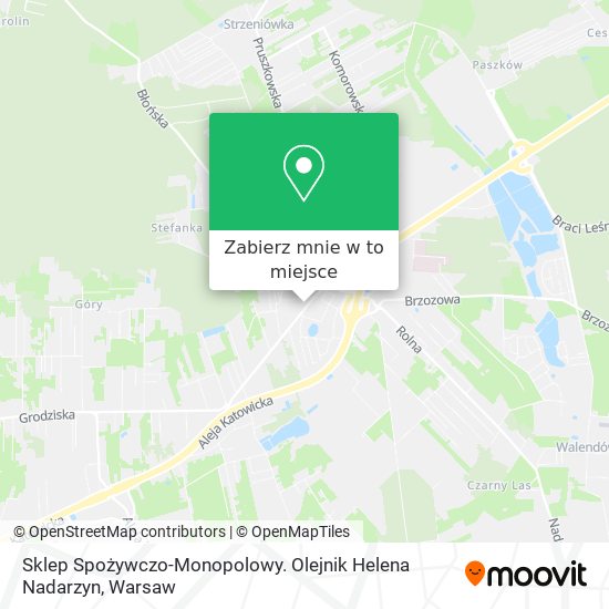 Mapa Sklep Spożywczo-Monopolowy. Olejnik Helena Nadarzyn