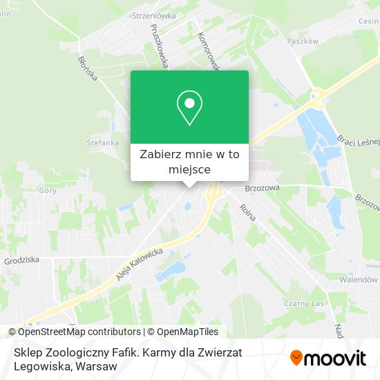 Mapa Sklep Zoologiczny Fafik. Karmy dla Zwierzat Legowiska