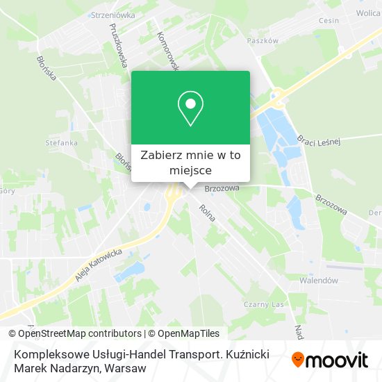 Mapa Kompleksowe Usługi-Handel Transport. Kuźnicki Marek Nadarzyn