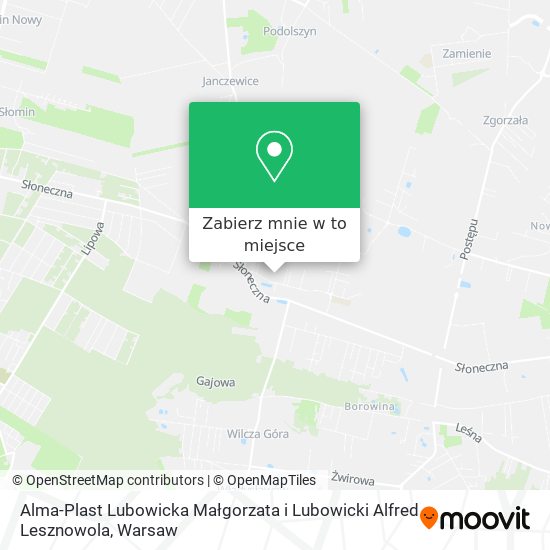 Mapa Alma-Plast Lubowicka Małgorzata i Lubowicki Alfred Lesznowola