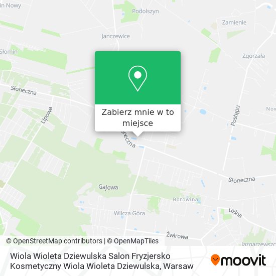 Mapa Wiola Wioleta Dziewulska Salon Fryzjersko Kosmetyczny Wiola Wioleta Dziewulska