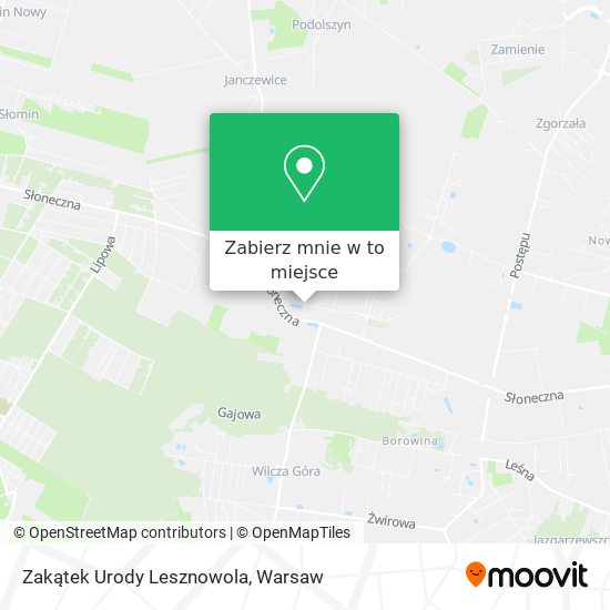 Mapa Zakątek Urody Lesznowola