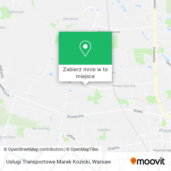 Mapa Usługi Transportowe Marek Kozicki