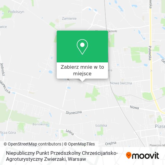 Mapa Niepubliczny Punkt Przedszkolny Chrześcijańsko-Agroturystyczny Zwierzaki