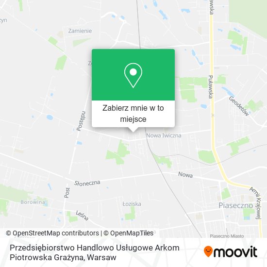 Mapa Przedsiębiorstwo Handlowo Usługowe Arkom Piotrowska Grażyna