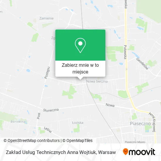 Mapa Zakład Usług Technicznych Anna Wojtiuk