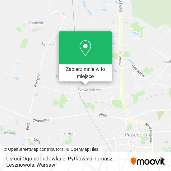 Mapa Usługi Ogólnobudowlane. Pytkowski Tomasz Lesznowola