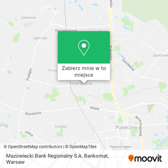 Mapa Mazowiecki Bank Regionalny S.A. Bankomat