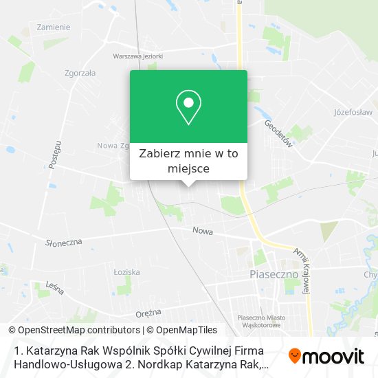Mapa 1. Katarzyna Rak Wspólnik Spółki Cywilnej Firma Handlowo-Usługowa 2. Nordkap Katarzyna Rak