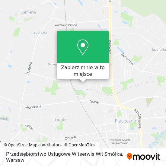 Mapa Przedsiębiorstwo Usługowe Witserwis Wit Smółka