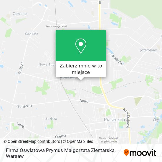 Mapa Firma Oświatowa Prymus Małgorzata Zientarska