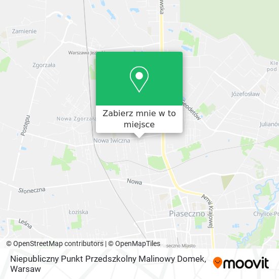 Mapa Niepubliczny Punkt Przedszkolny Malinowy Domek