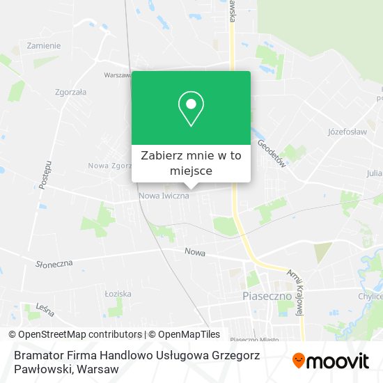 Mapa Bramator Firma Handlowo Usługowa Grzegorz Pawłowski