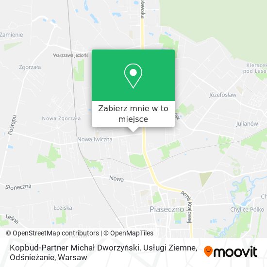 Mapa Kopbud-Partner Michał Dworzyński. Usługi Ziemne, Odśnieżanie