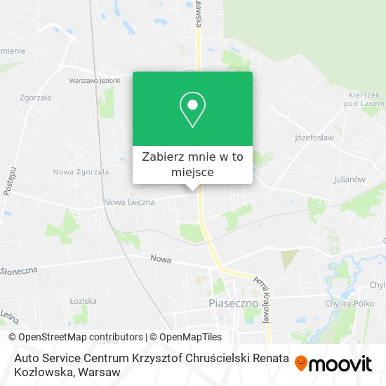 Mapa Auto Service Centrum Krzysztof Chruścielski Renata Kozłowska