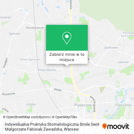 Mapa Indywidualna Praktyka Stomatologiczna Smile Dent Małgorzata Fabisiak Zawadzka