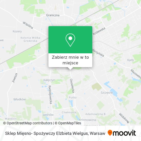 Mapa Sklep Mięsno- Spożywczy Elżbieta Wielgus