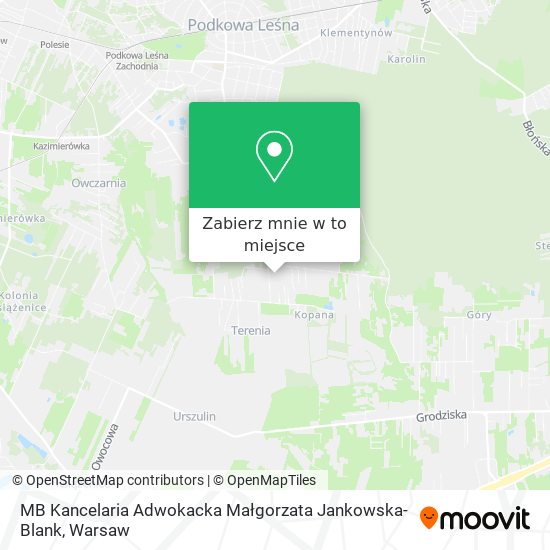 Mapa MB Kancelaria Adwokacka Małgorzata Jankowska-Blank