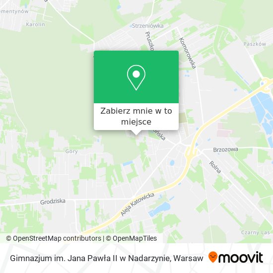 Mapa Gimnazjum im. Jana Pawła II w Nadarzynie