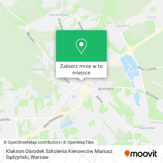 Mapa Klakson Ośrodek Szkolenia Kierowców Mariusz Sądzyński