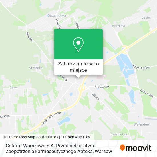 Mapa Cefarm-Warszawa S.A. Przedsiebiorstwo Zaopatrzenia Farmaceutycznego Apteka