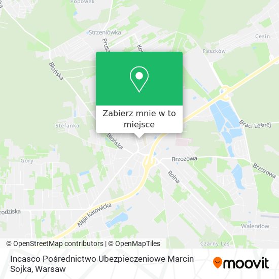 Mapa Incasco Pośrednictwo Ubezpieczeniowe Marcin Sojka