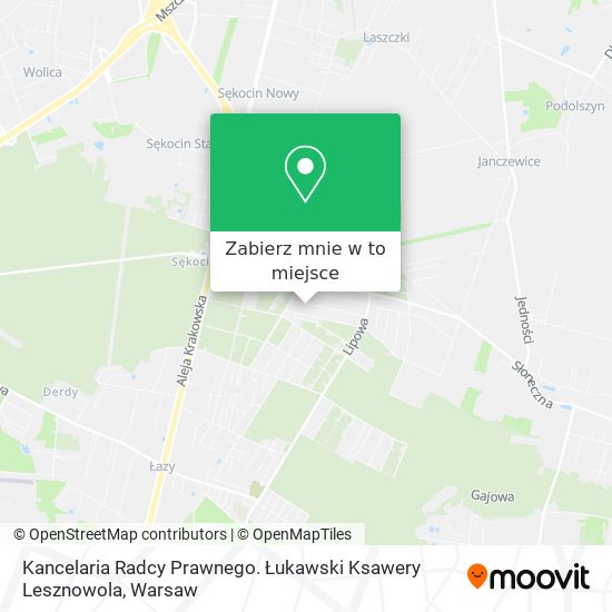 Mapa Kancelaria Radcy Prawnego. Łukawski Ksawery Lesznowola