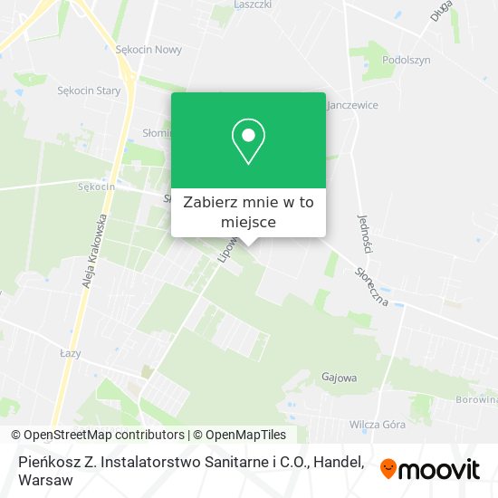 Mapa Pieńkosz Z. Instalatorstwo Sanitarne i C.O., Handel