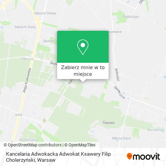 Mapa Kancelaria Adwokacka Adwokat Ksawery Filip Cholerzyński