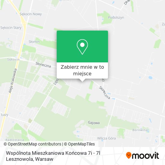 Mapa Wspólnota Mieszkaniowa Końcowa 7i - 7l Lesznowola