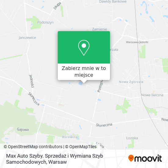 Mapa Max Auto Szyby. Sprzedaż i Wymiana Szyb Samochodowych