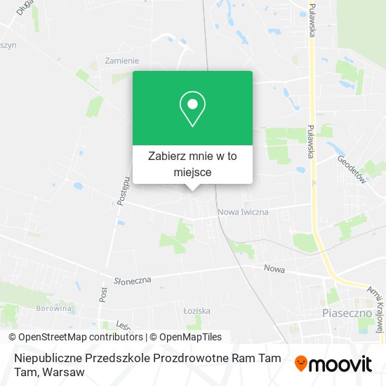 Mapa Niepubliczne Przedszkole Prozdrowotne Ram Tam Tam