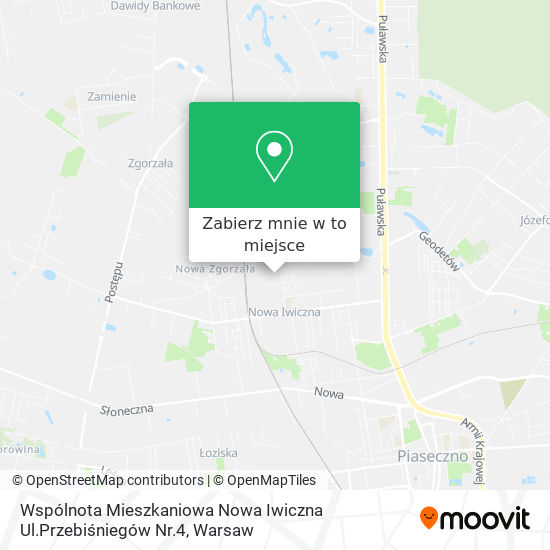 Mapa Wspólnota Mieszkaniowa Nowa Iwiczna Ul.Przebiśniegów Nr.4