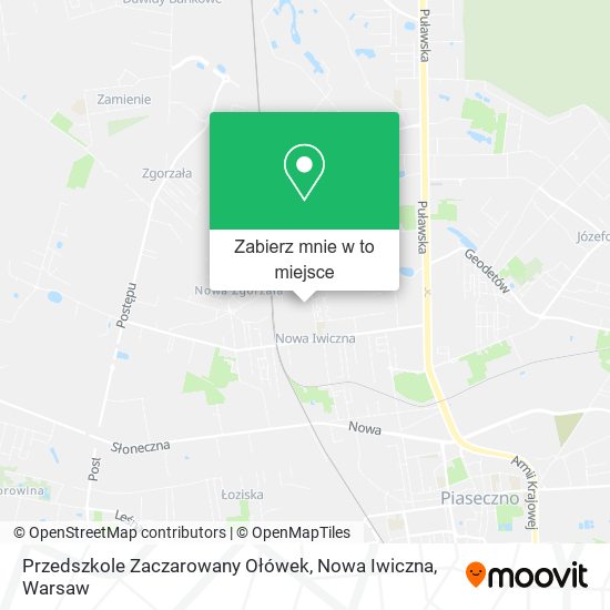 Mapa Przedszkole Zaczarowany Ołówek, Nowa Iwiczna