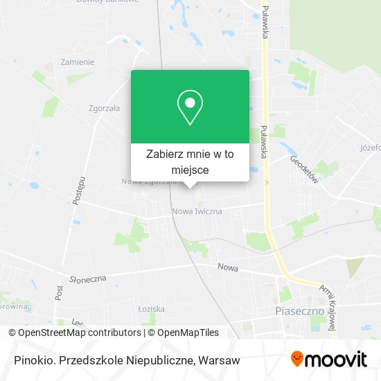 Mapa Pinokio. Przedszkole Niepubliczne