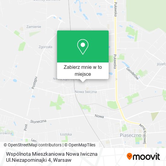 Mapa Wspólnota Mieszkaniowa Nowa Iwiczna Ul.Niezapominajki 4