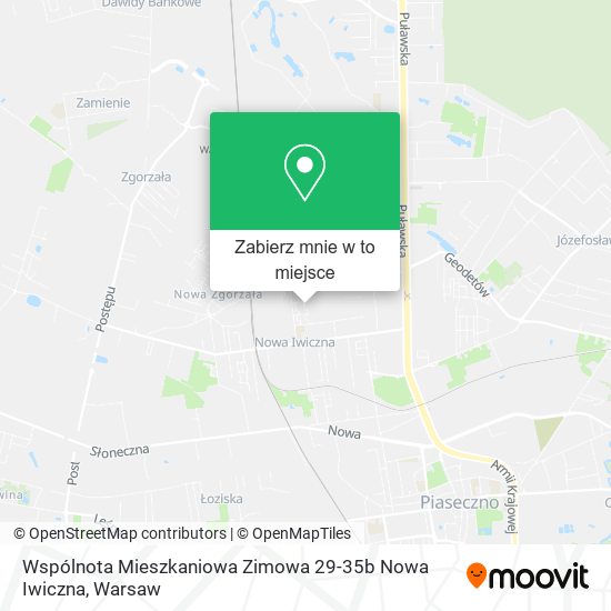 Mapa Wspólnota Mieszkaniowa Zimowa 29-35b Nowa Iwiczna