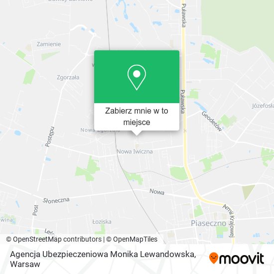 Mapa Agencja Ubezpieczeniowa Monika Lewandowska