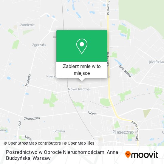 Mapa Pośrednictwo w Obrocie Nieruchomościami Anna Budzyńska