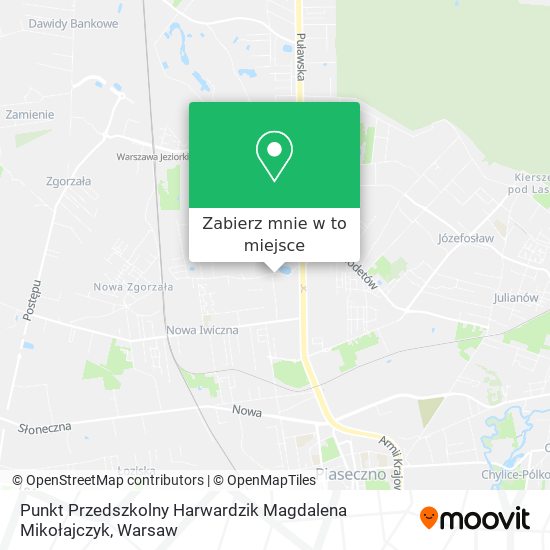 Mapa Punkt Przedszkolny Harwardzik Magdalena Mikołajczyk