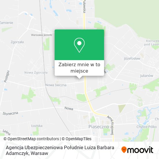 Mapa Agencja Ubezpieczeniowa Południe Luiza Barbara Adamczyk