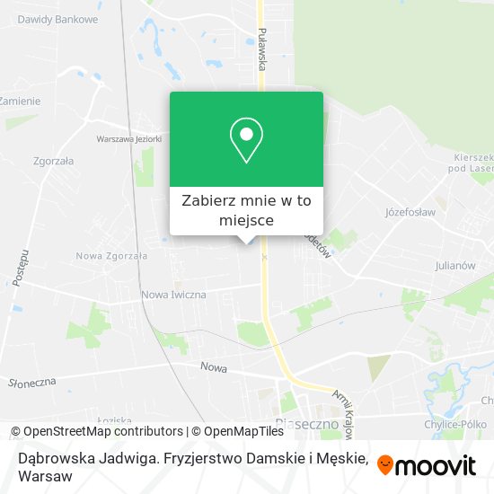 Mapa Dąbrowska Jadwiga. Fryzjerstwo Damskie i Męskie