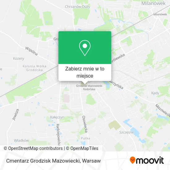 Mapa Cmentarz Grodzisk Mazowiecki