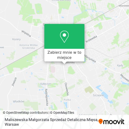 Mapa Maliszewska Małgorzata Sprzedaż Detaliczna Mięsa