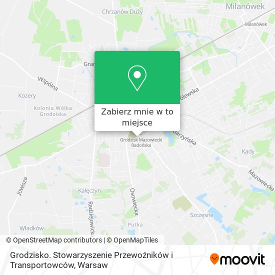 Mapa Grodzisko. Stowarzyszenie Przewoźników i Transportowców