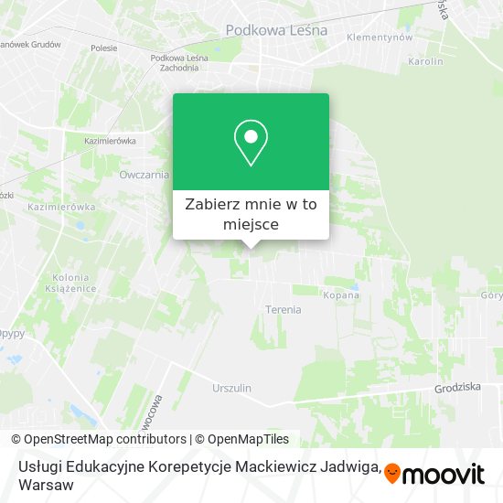 Mapa Usługi Edukacyjne Korepetycje Mackiewicz Jadwiga