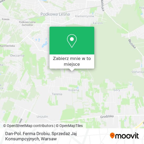 Mapa Dan-Pol. Ferma Drobiu. Sprzedaż Jaj Konsumpcyjnych