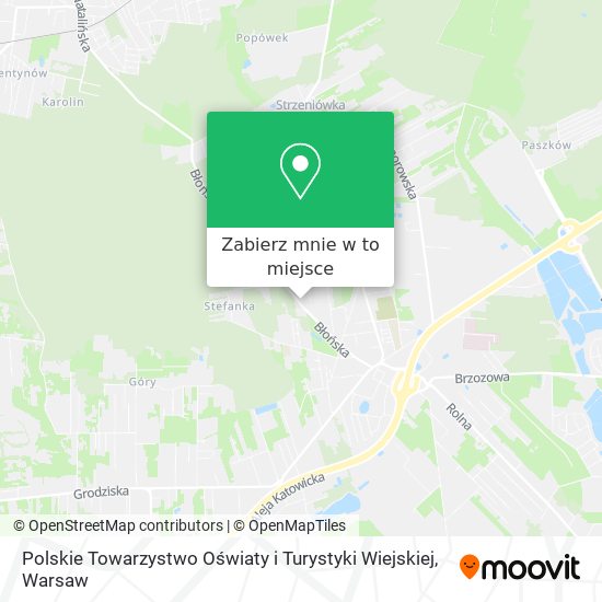 Mapa Polskie Towarzystwo Oświaty i Turystyki Wiejskiej