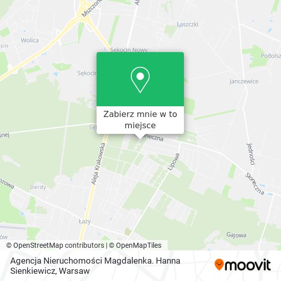 Mapa Agencja Nieruchomości Magdalenka. Hanna Sienkiewicz