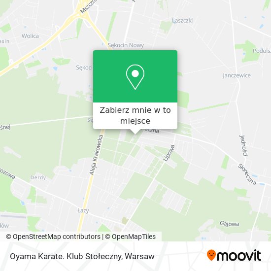 Mapa Oyama Karate. Klub Stołeczny